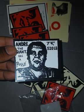 Obey Sticker - Andre the Giant Sticker - Black & White Graphic